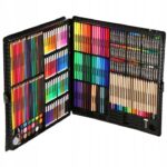 Set de pictura si desen pentru copii, 258 de piese, trusa plastic