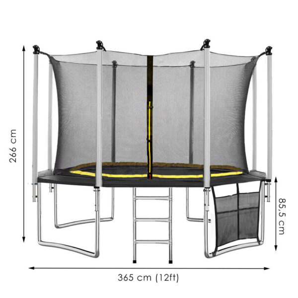 Trambulina Black, cu scara si plasa de protectie interioara, 366 cm, 200kg - Image 12