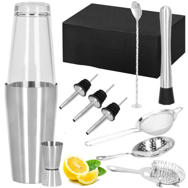 Set Cocktail Shaker Kit pentru barmani 700ml, KI19, 14 piese - Image 21