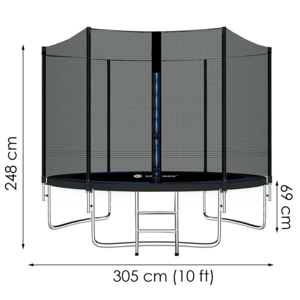 Trambulina Black, cu scara si plasa de protectie exterioara, 305 cm, 150kg - Image 11