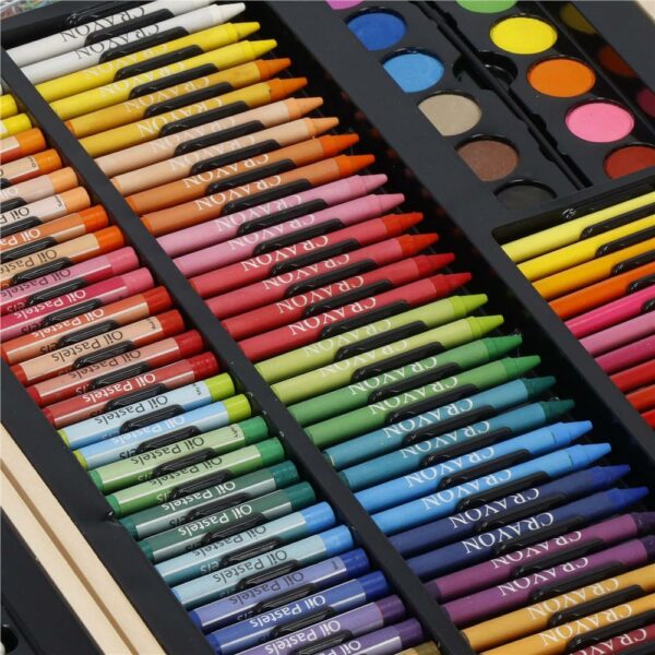Set de pictura si desen pentru copii, 150 de piese, trusa lemn - Image 22