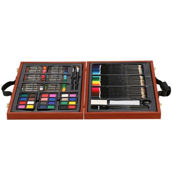 Set de pictura si desen pentru copii, 80 de piese, trusa lemn - Image 22