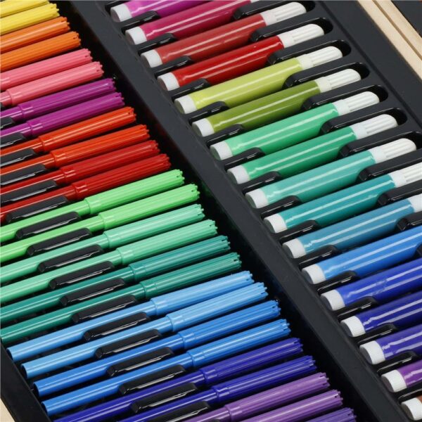 Set de pictura si desen pentru copii, 150 de piese, trusa lemn - Image 23