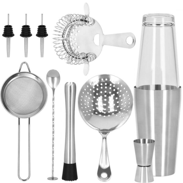 Set Cocktail Shaker Kit pentru barmani 700ml, KI19, 14 piese - Image 24