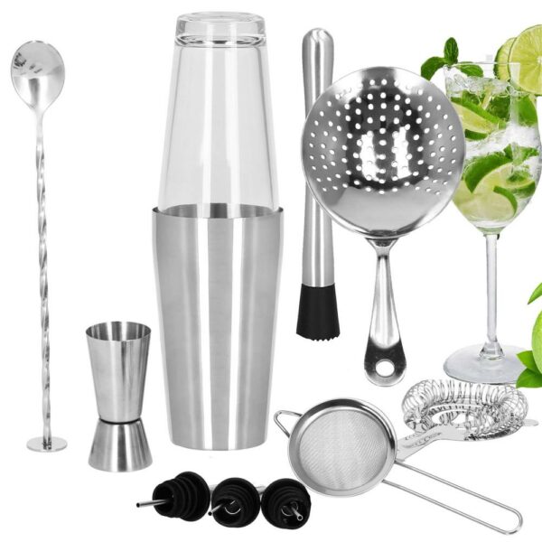Set Cocktail Shaker Kit pentru barmani 700ml, KI19, 14 piese - Image 25