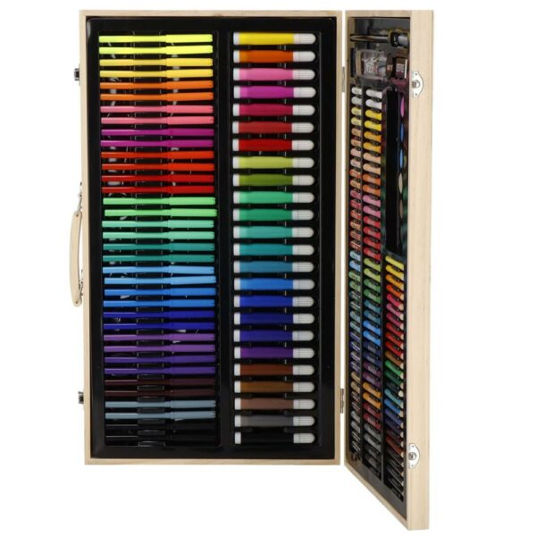 Set de pictura si desen pentru copii, 150 de piese, trusa lemn - Image 26