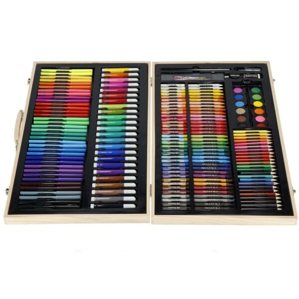 Set de pictura si desen pentru copii, 150 de piese, trusa lemn - Image 28