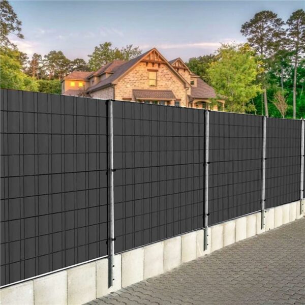 Kerítésbe fűzhető belátásgátló szalag, PVC, 35 x 0,19 m, antracitszürke - Image 4