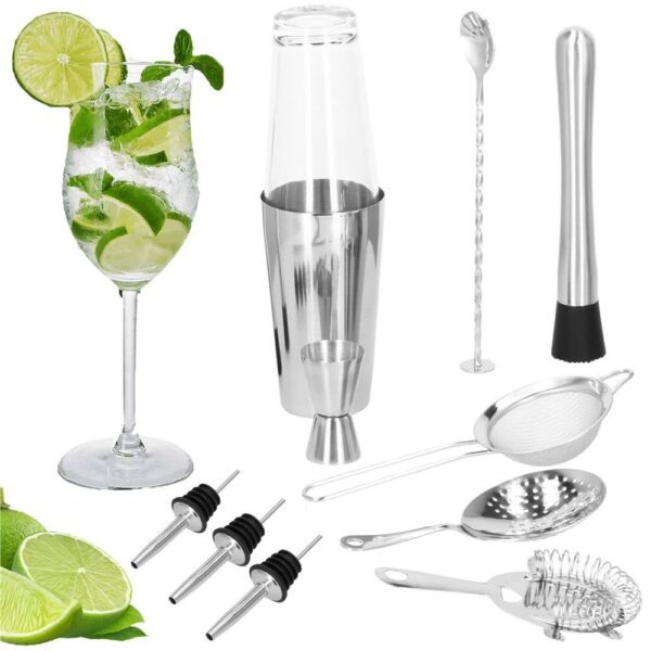 Set Cocktail Shaker Kit pentru barmani 700ml, KI19, 14 piese - Image 4