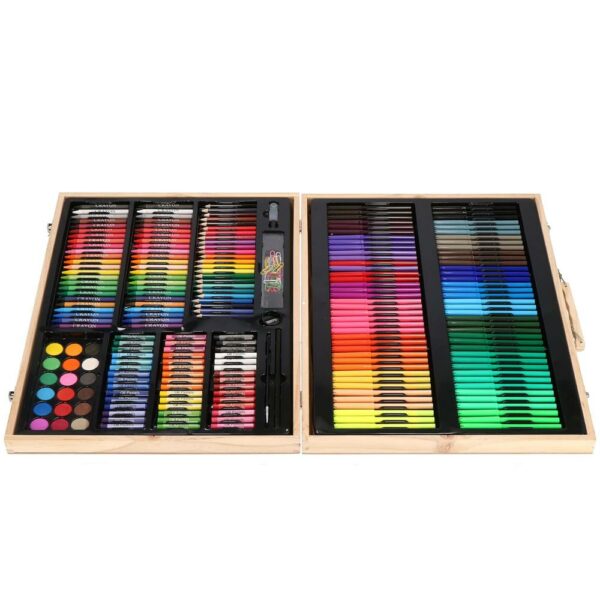 Set de pictura si desen pentru copii, 251 de piese, trusa lemn - Image 27