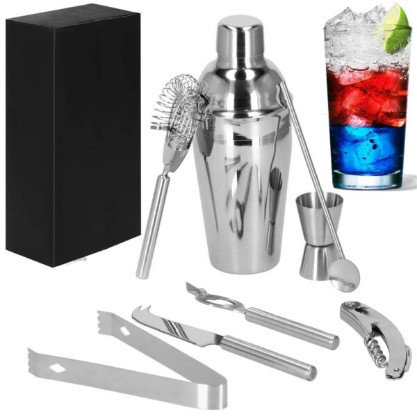 Cocktail Shaker készlet pultosoknak 550 ml, KI22, bambusz tartó, 9 darab - Image 32