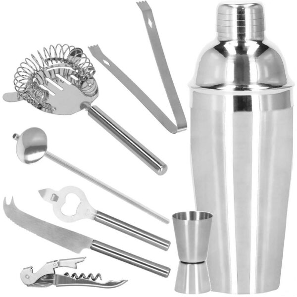Cocktail Shaker készlet pultosoknak 550 ml, KI22, bambusz tartó, 9 darab - Image 31