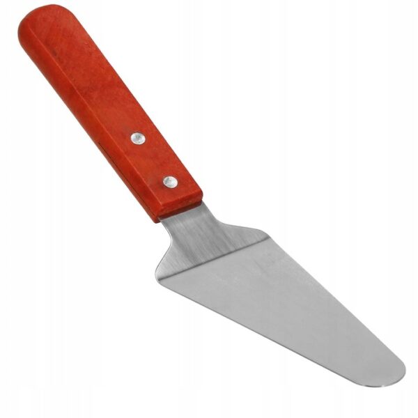 Set 3 accesorii pentru pizza, tava, spatula si taietor, inox cu manere din lemn - Image 5