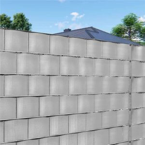 Kerítésbe fűzhető belátásgátló szalag, PVC, 35 x 0,19 m, szürke