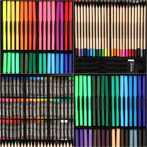 Set de pictura si desen pentru copii, 258 de piese, trusa plastic - Image 6