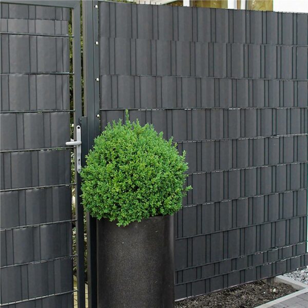 Kerítésbe fűzhető belátásgátló szalag, Premium PVC, 26 x 0,19 m, antracitszürke - Image 7