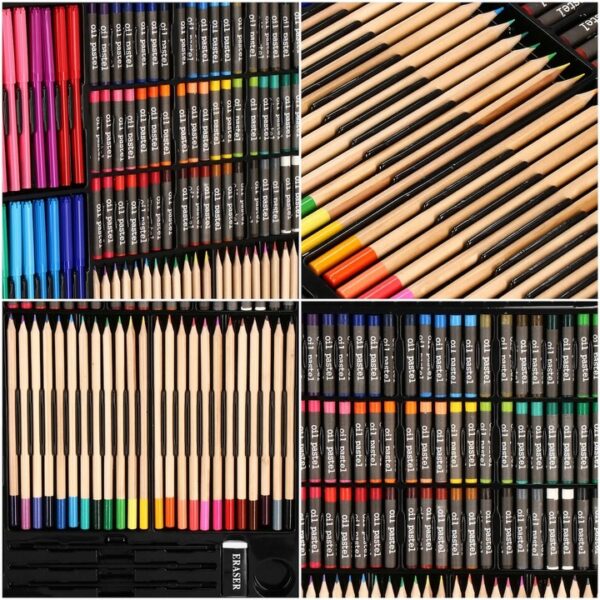 Set de pictura si desen pentru copii, 258 de piese, trusa plastic - Image 7