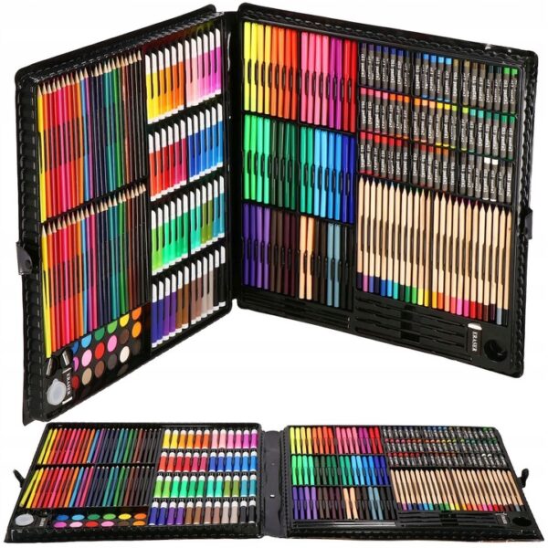 Set de pictura si desen pentru copii, 258 de piese, trusa plastic - Image 8