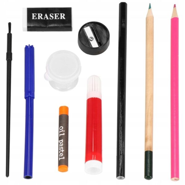 Set de pictura si desen pentru copii, 258 de piese, trusa plastic - Image 9