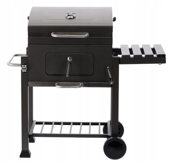 Téglalap alakú faszenes grillkocsi, oldaltámlással és fedős hőmérővel, 115x60x108cm - Image 10