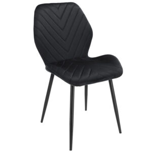 (DL) Scaun dining Milare pentru bucatarie tapitat cu catifea, 80x58x87cm, negru