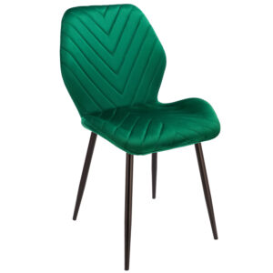 (DL) Scaun dining Milare pentru bucatarie tapitat cu catifea, 80x58x87cm, verde