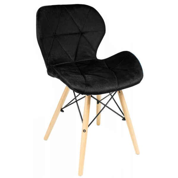 (DL) Scaun dining Velvet pentru bucatarie tapitat cu catifea, 46x50x73cm, negru