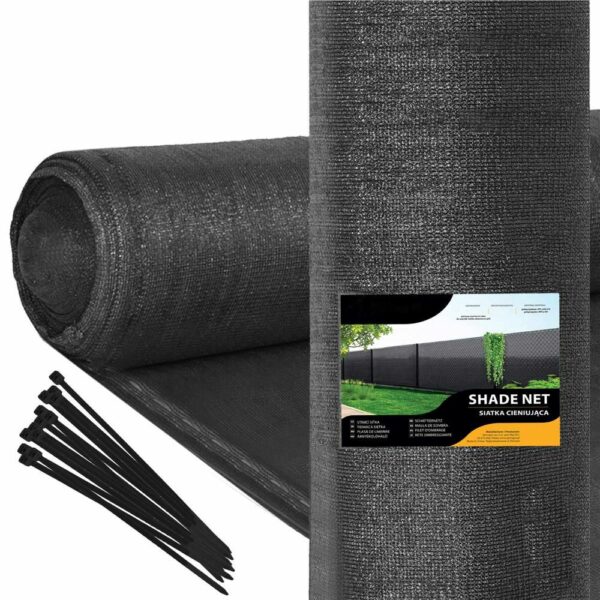 Plasa umbrire si intimitate pentru gard, 1.5m latime, 25m lungime, 185g densitate, gri - Image 2