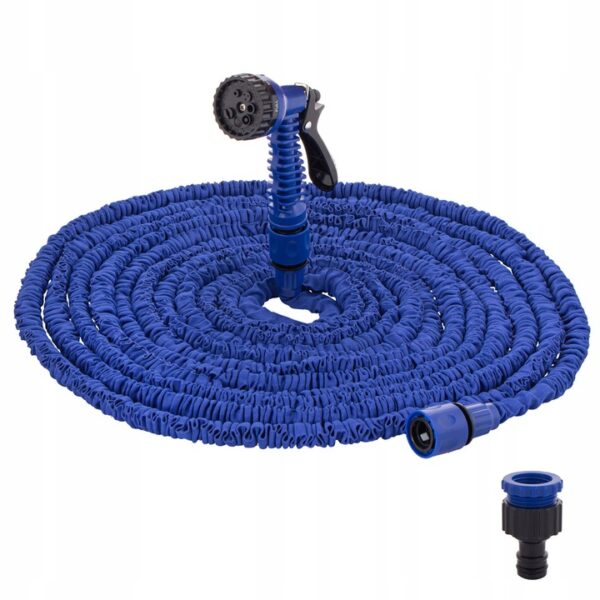 Furtun extensibil pentru udat gradina, cu pistol stropire, 20-60 metri, albastru - Image 2