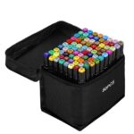 80 db-os professzionális toll készlet, többszínű markerek, alkohol alapú tintával, dupla fejjel