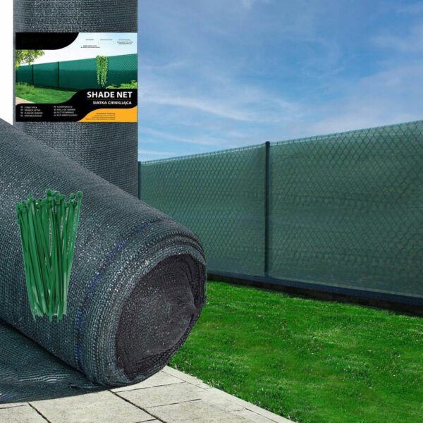 Plasa umbrire si intimitate pentru gard, 1.7m latime, 25m lungime, 140g densitate, verde - Image 2