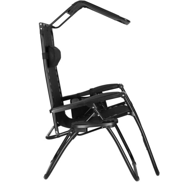 Sezlong pliabil SERSIMO GC3, Relax Zero Gravity cu parasolar, 175cm, negru - Image 11