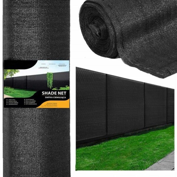 Plasa umbrire si intimitate pentru gard, 1.5m latime, 25m lungime, 140g densitate, negru - Image 10