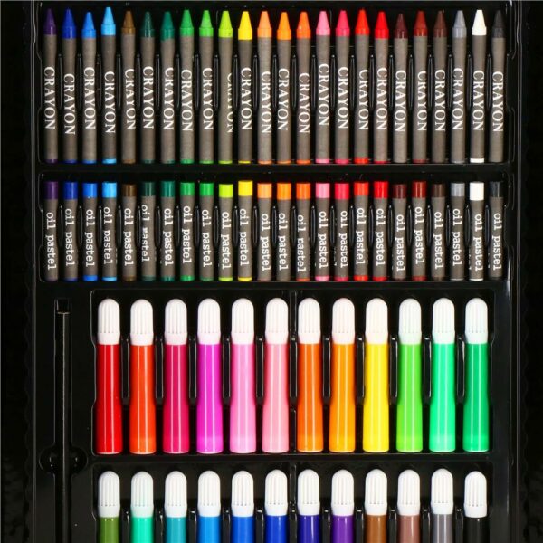 Set de pictura si desen pentru copii, 168 de piese, trusa plastic - Image 12