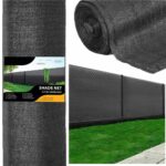 Árnyékoló és belátásgátló háló kerítésre, 1,5 m széles, 25 m hosszú, 140 g/m² sűrűségű, fekete színben