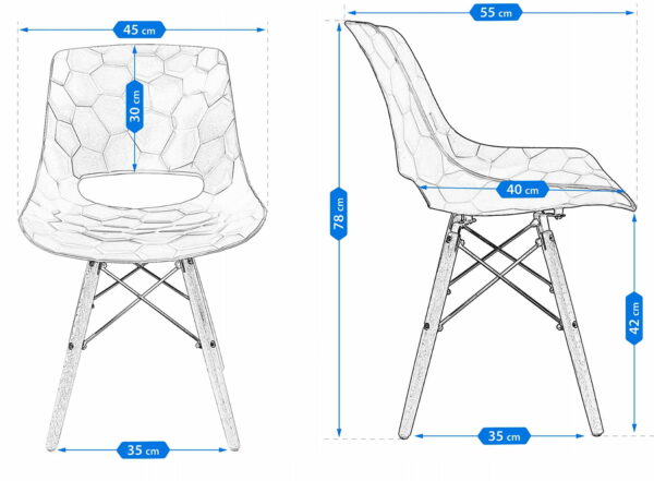 (DL) Scaun dining Lars pentru bucatarie, 40x45x78cm, gri - Image 11