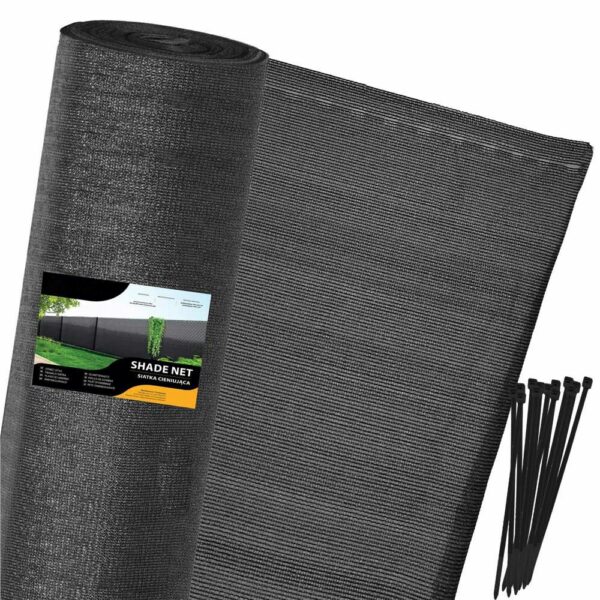 Plasa umbrire si intimitate pentru gard, 1.5m latime, 25m lungime, 185g densitate, gri - Image 12
