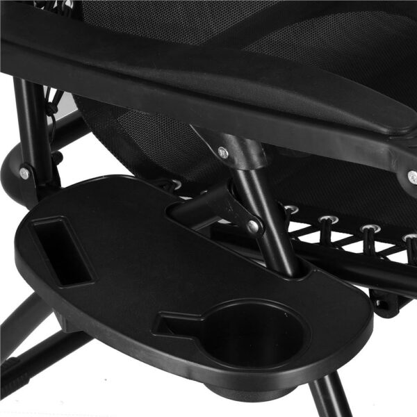 Sezlong pliabil SERSIMO GC3, Relax Zero Gravity cu parasolar, 175cm, negru - Image 18
