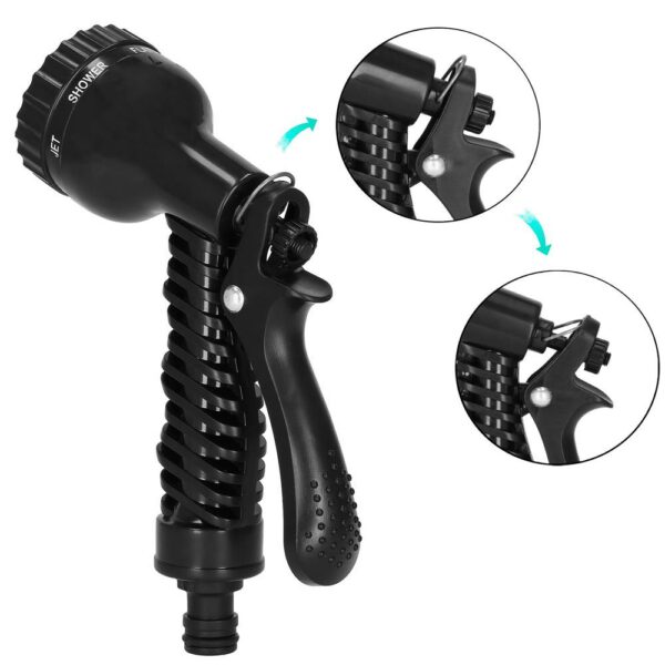 Furtun extensibil pentru udat gradina, cu pistol stropire, 20-60 metri, negru - Image 19
