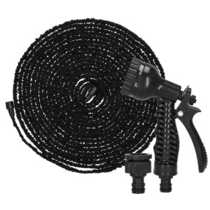 Furtun extensibil pentru udat gradina, cu pistol stropire, 20-60 metri, negru