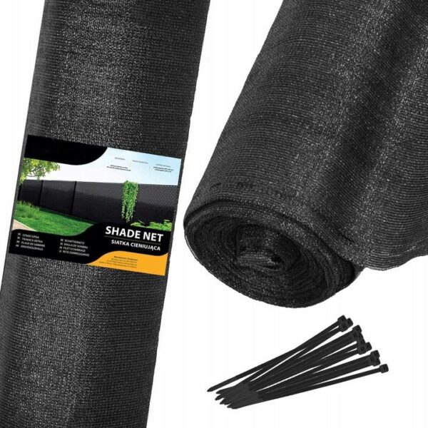 Plasa umbrire si intimitate pentru gard, 1.5m latime, 25m lungime, 140g densitate, negru - Image 3