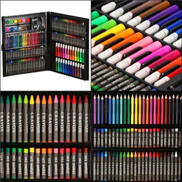 Set de pictura si desen pentru copii, 168 de piese, trusa plastic - Image 22
