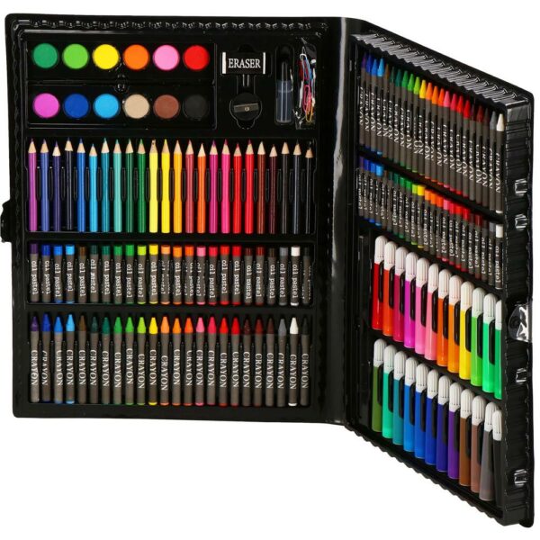 Set de pictura si desen pentru copii, 168 de piese, trusa plastic - Image 4