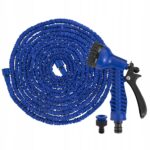 Furtun extensibil pentru udat gradina, cu pistol stropire, 20-60 metri, albastru