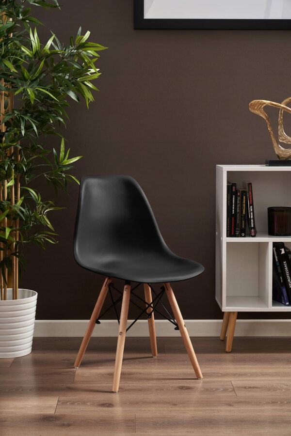 (DL) Scaun dining Eva pentru bucatarie, 46x52x81cm, negru - Image 10