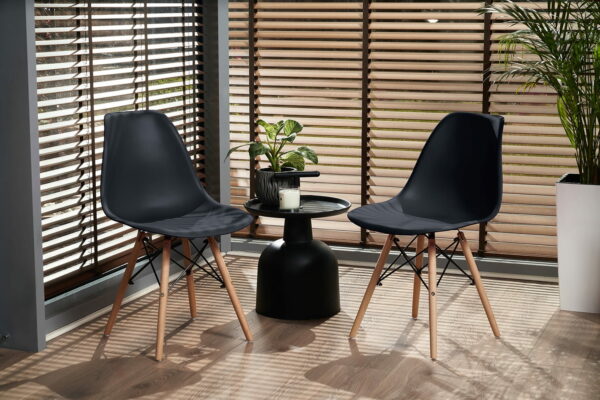 (DL) Scaun dining Eva pentru bucatarie, 46x52x81cm, negru - Image 9