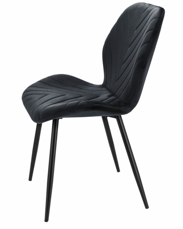 (DL) Scaun dining Milare pentru bucatarie tapitat cu catifea, 80x58x87cm, negru - Image 4