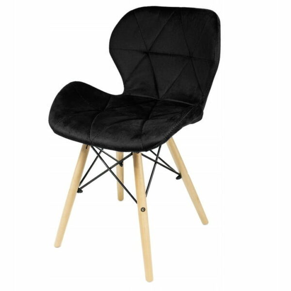 (DL) Scaun dining Velvet pentru bucatarie tapitat cu catifea, 46x50x73cm, negru - Image 4