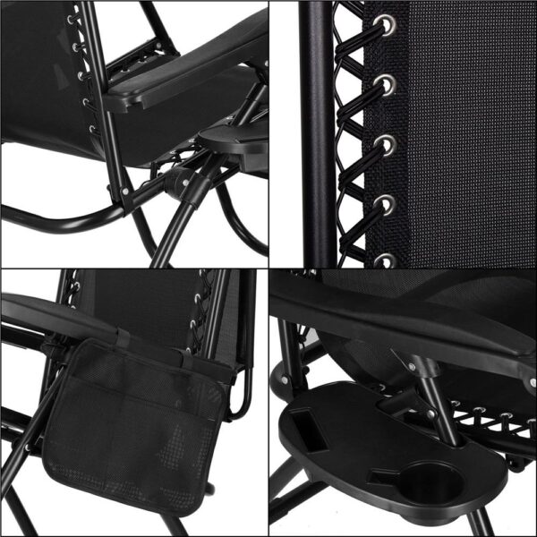 Sezlong pliabil SERSIMO GC3, Relax Zero Gravity cu parasolar, 175cm, negru - Image 33