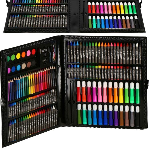 Set de pictura si desen pentru copii, 168 de piese, trusa plastic - Image 33